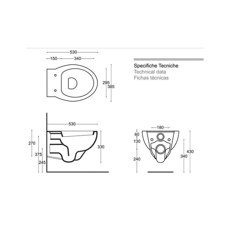 coppia sanitari sospeso senza brida con coprivaso soft-close serie soft althea