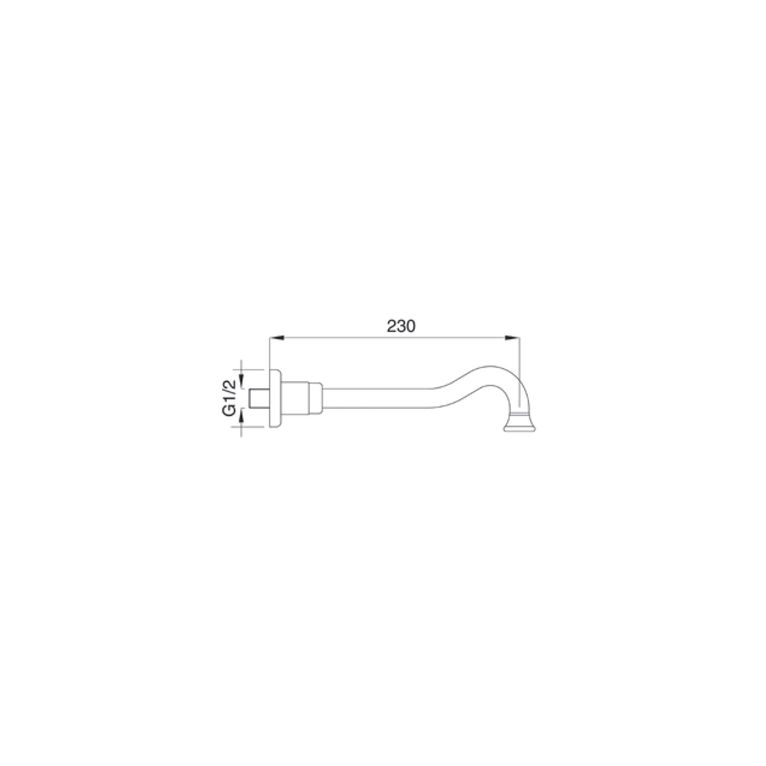 bocca parete in ottone cromato - 2082