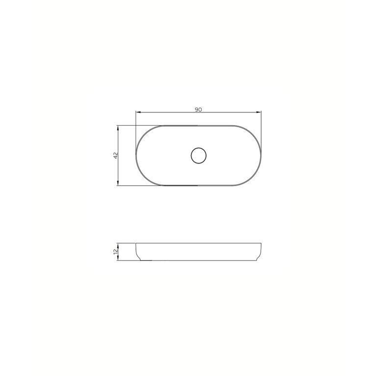 lavabo d'appoggio in luxolid 90x42 cm - horizon maxi