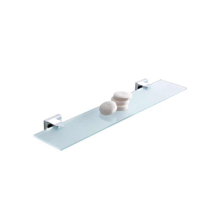 mensola cromo e vetro satinato serie flat capannoli 
