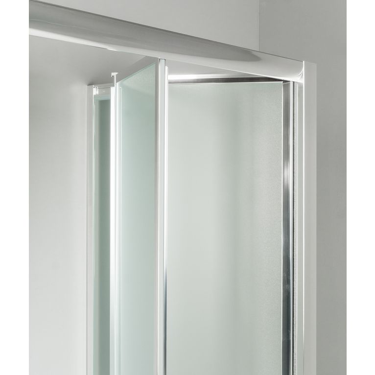 box doccia 85x80x85 cm 3 lati con 2 ante fisse e porta a soffietto opaco