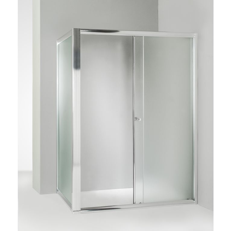 box doccia 100x155 cm angolare anta fissa porta scorrevole opaco