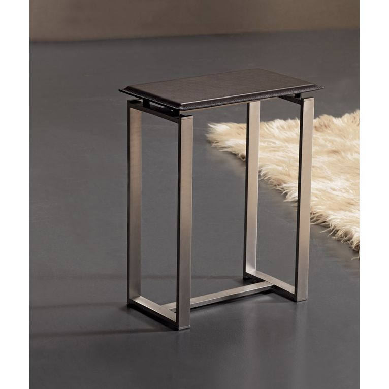 sgabello cromo e cuoio marrone serie baio capannoli
