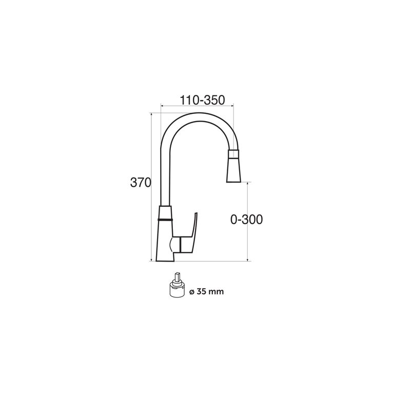 miscelatore monocomando cucina con canna snodata lilla con doccetta a 2 getti am719.5/11r