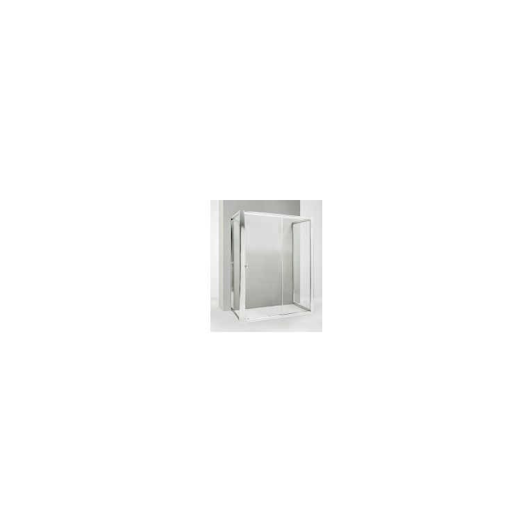 box doccia 3 lati con 2 ante fisse e porta scorrevole 60x115x60 cm trasparente 