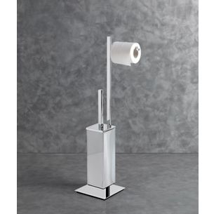 PIANTANA PORTAROTOLO CON SCOPINO CROMO SERIE NOOK CAPANNOLI