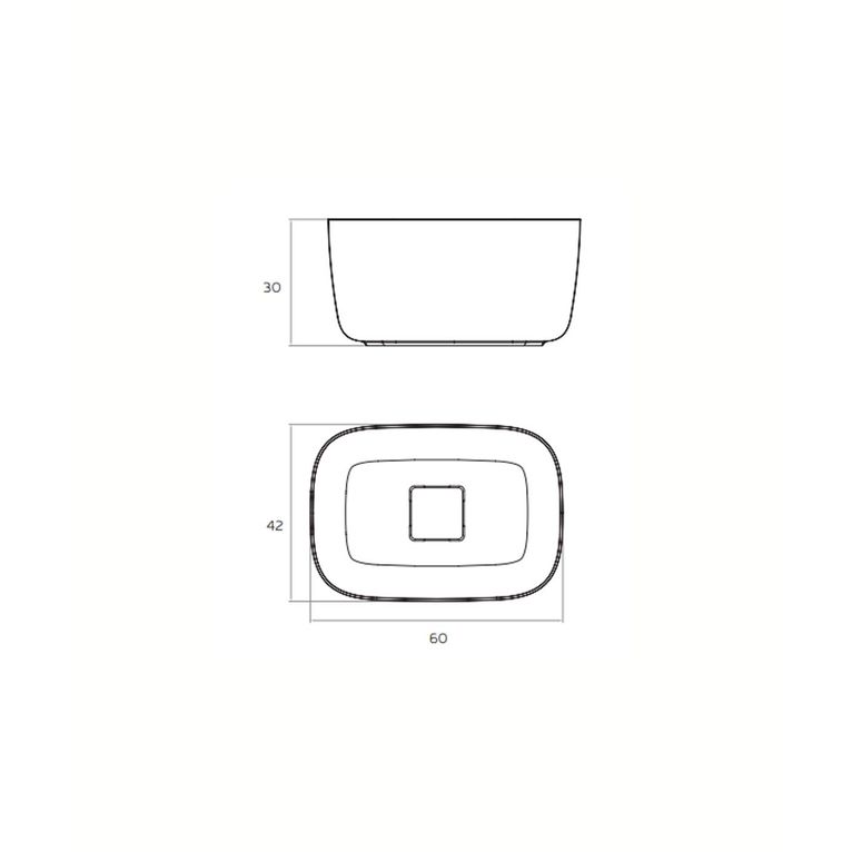 lavabo d'appoggio in luxolid 60x42 cm - bonzo l