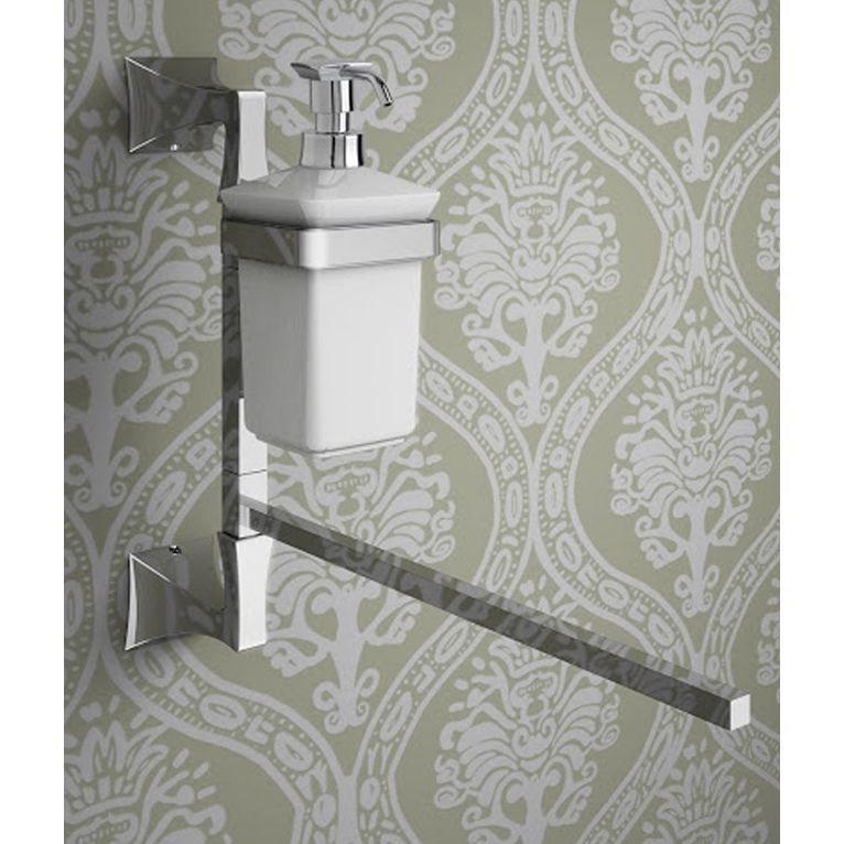 porta asciugamani con dosasapone cromo e ceramica nero serie gotica capannoli