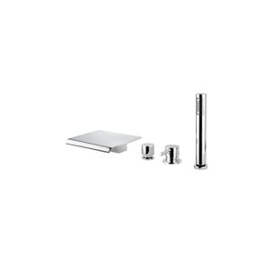 MISCELATORE MONOCOMANDO BORDO VASCA 4 FORI A CASCATA SATURNO SA16 