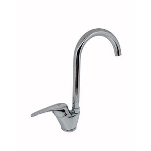 MISCELATORE LAVELLO LATERALE CROMATO CON CANNA GIREVOLE A PONTE COMPLETO DI FLESSIBILI