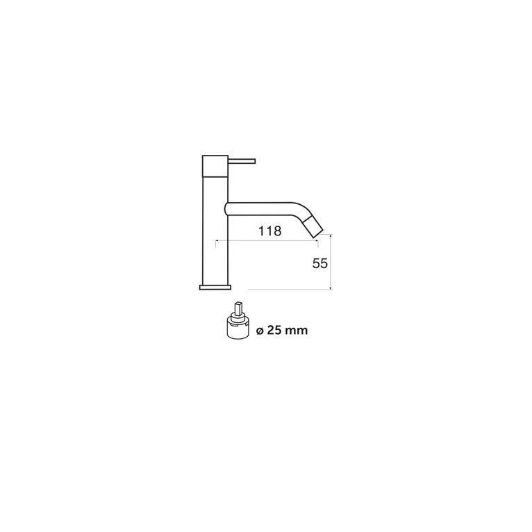 miscelatore monocomando lavabo con scarico pop-up saturno ss20 slim