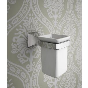 PORTA SPAZZOLINI CROMO E CERAMICA NERO SERIE GOTICA CAPANNOLI