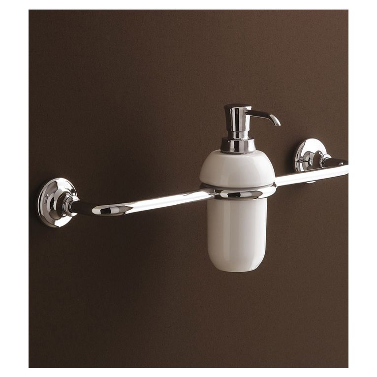 porta asciugamani con dosasapone cromo e ceramica bianco serie area capannoli