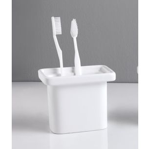 PORTA SPAZZOLINI DA APPOGGIO CERAMICA BIANCO SERIE CUT CAPANNOLI