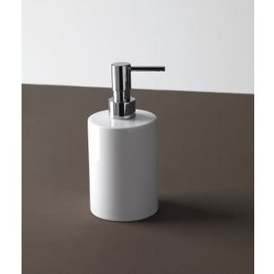 DOSASAPONE CROMO E CERAMICA BIANCO 8,2 CM SERIE TUBE-CUBE CAPANNOLI