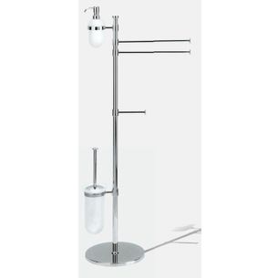 PIANATANA DOSAPONE PORTA ASCIUGAMANI PORTAROTOLO SCOPINO COMPONIBILE DA TERRA CROMO CROMO SERIE SPAZIO CAPANNOLI