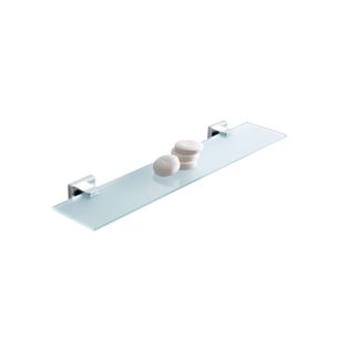 MENSOLA ADESIVA CROMO E VETRO SATINATO SERIE FLAT CAPANNOLI 