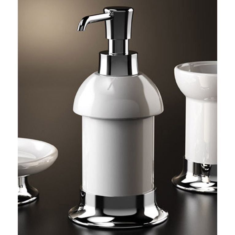 dosasapone da appoggio cromo e ceramica bianco serie area capannoli