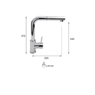 MISCELATORE MONOCOMANDO CUCINA CON DOCCIA ESTRAIBILE SATURNO SA70 DEA 1