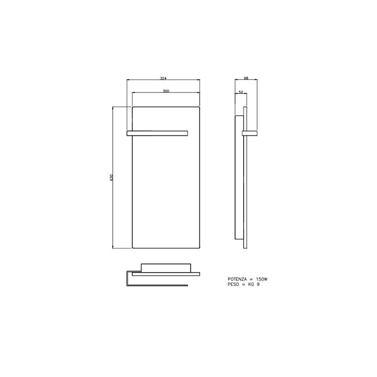 termoarredo scaldasalviette elettrico a muro hom - elysir s