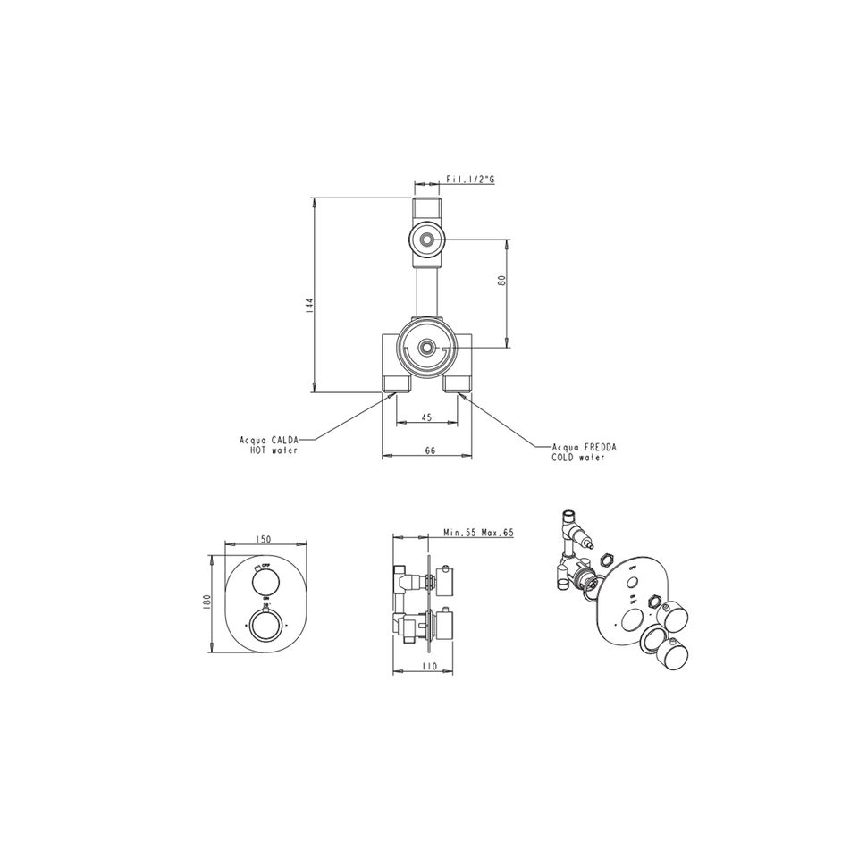 miscelatore-tm4vt-in-ottone-termostatico-doccia-incasso-serie-sphera