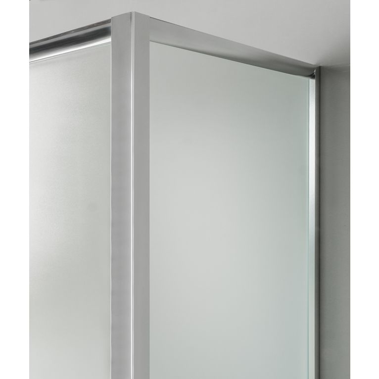 box doccia 3 lati con 2 ante fisse e porta a soffietto 85x100x85 cm opaco