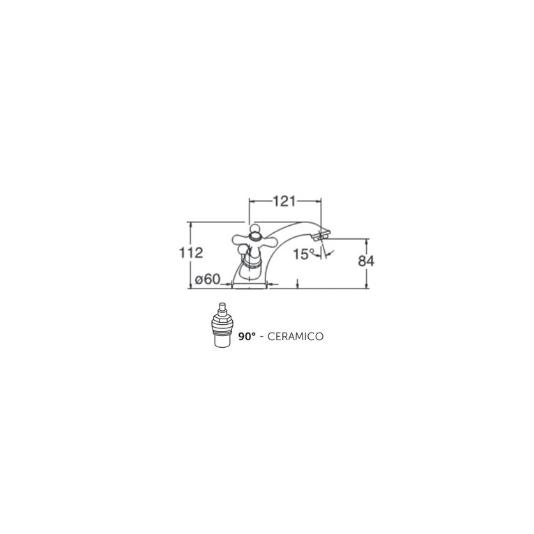 miscelatore monoforo monoblocco per lavabo kiss ks25 bf