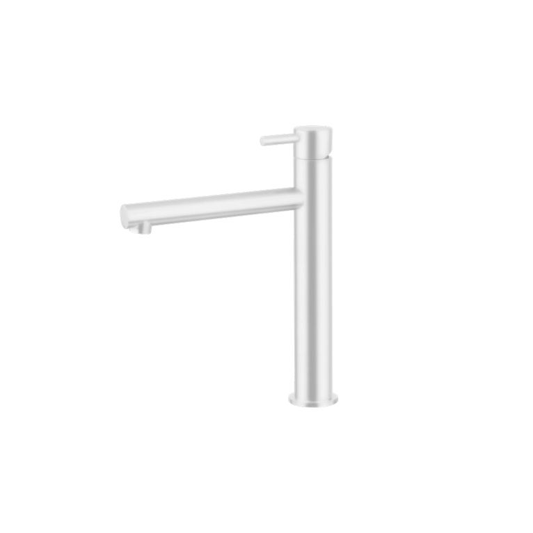 miscelatore monocomando lavabo alto con scarico click-clack bianco opaco minimal mn21
