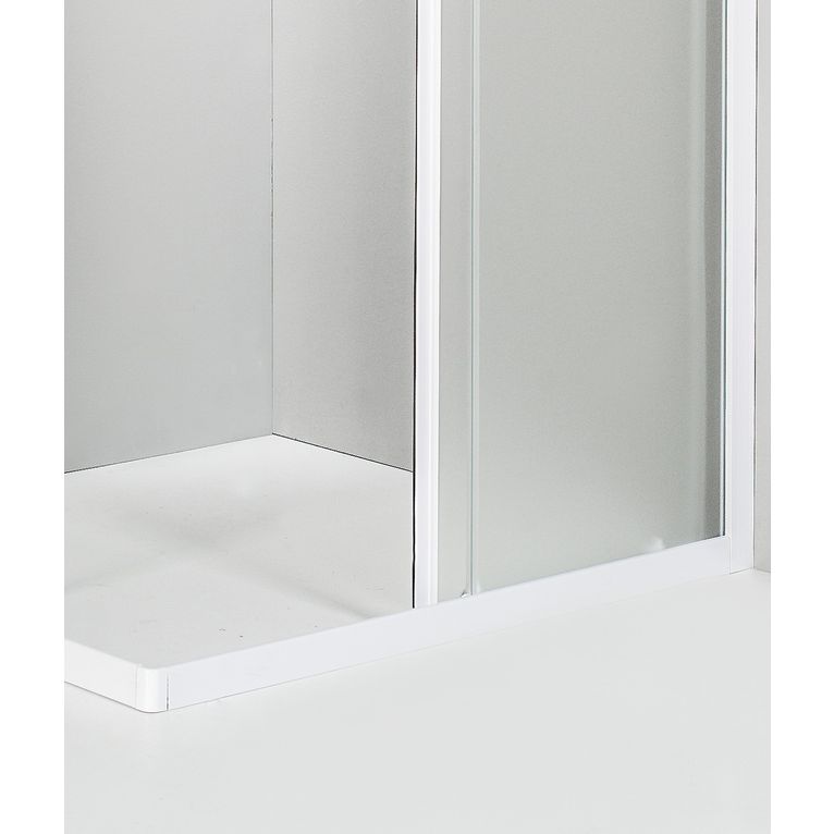 box doccia angolare  porta scorrevole 71x99 cm opaco bianco