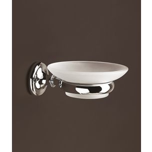 PORTASAPONE SINGOLO CROMO E CERAMICA BIANCO SERIE AREA CAPANNOLI