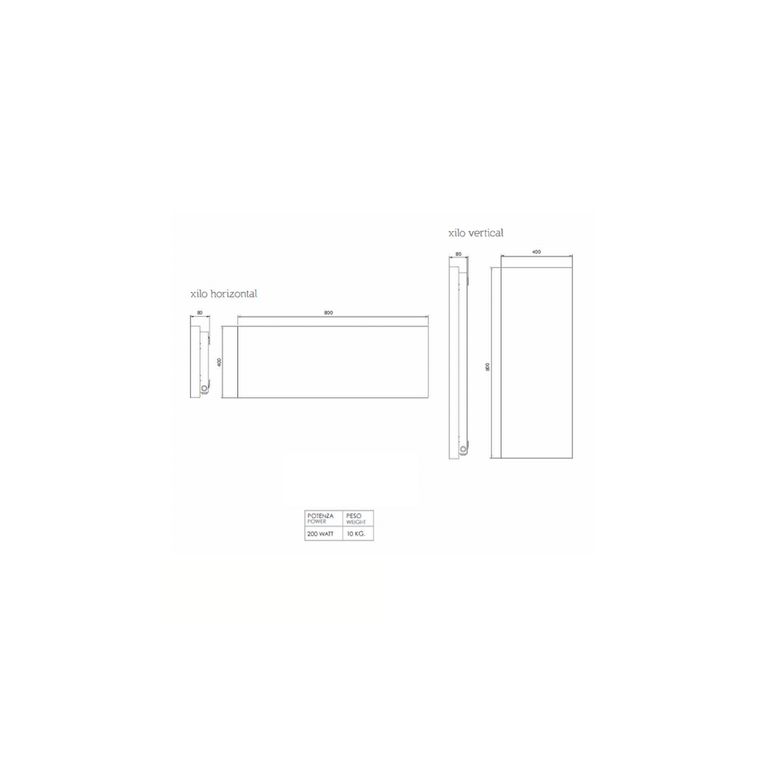termoarredo scaldasalviette elettrico a muro hom - xilo 200