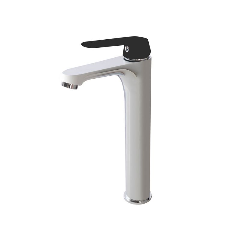 miscelatore lavabo alto cromato con leva nero opaco con piletta click clack 1" 1/4 e flessibili serie dream