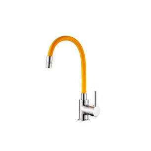 MISCELATORE CUCINA CANNA FLESSIBILE E GIREVOLE COLORE GIALLO COMPLETO DI FLESSIBILI SERIE MC