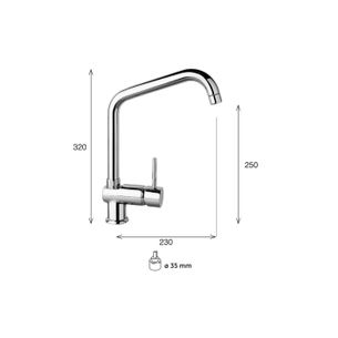 MISCELATORE MONOCOMANDO CUCINA CANNA ALTA SATURNO SA70 CAS