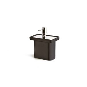 DOSASAPONE DA APPOGGIO ACCIAIO SATINATO CROMO E CERAMICA NERO SERIE CUT CAPANNOLI