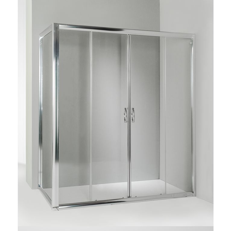  box doccia angolare anta fissa porta scorrevole 65x165 cm trasparente