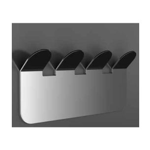 APPENDIABITO A 4 POSTI ACCIAIO LUCIDO SERIE EASY CAPANNOLI - VERSIONE ADESIVO O SILICONE 