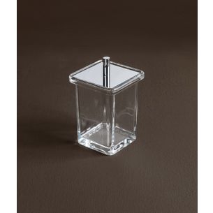 PORTA SPAZZOLINI CROMO E VETRO TRASPARENTE SERIE SLIM CAPANNOLI