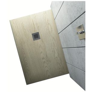 PIATTO DOCCIA RETTANGOLARE IN MARMO-RESINA 100X100 CM - ROCKY WOOD
