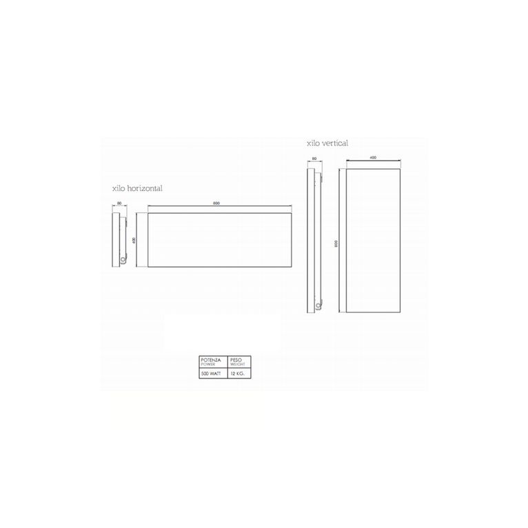 termoarredo elettrico a muro hom - xilo 500
