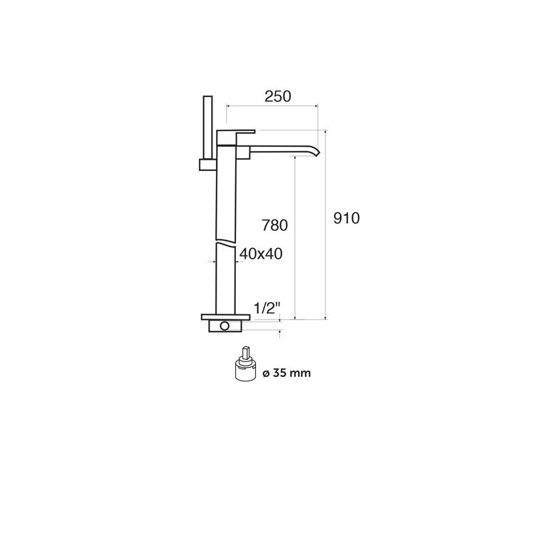 miscelatore monocomando vasca a colonna style sy12