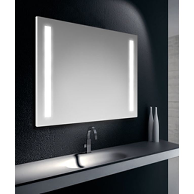 specchiera filo lucido reversibile 100x70 cm fasce retroilluminate led