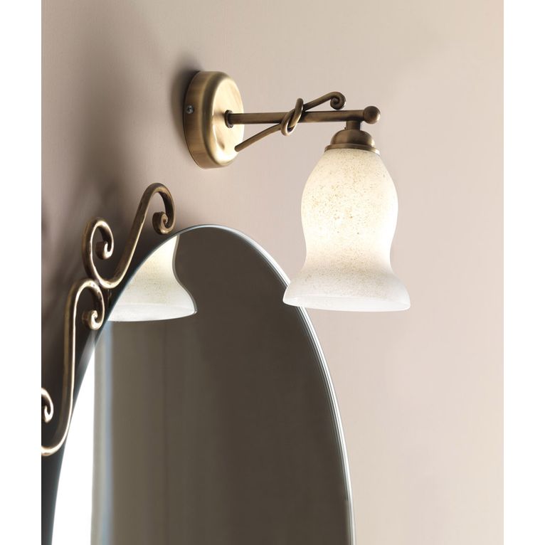 illuminazione a parete bronzo satinato e vetro satinato serie retro' capannoli