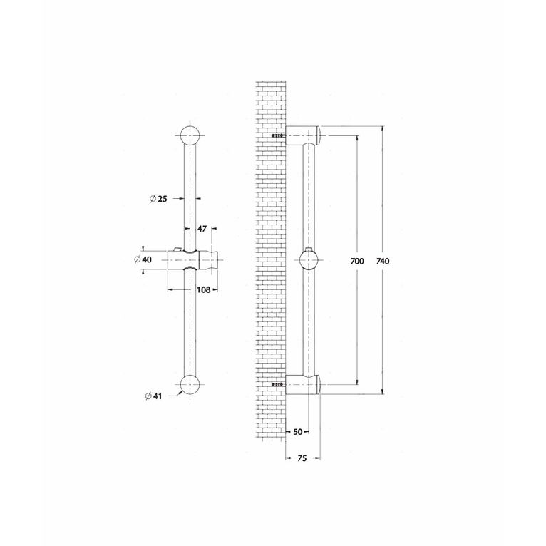 saliscendi firenze sl5f416t5cr in ottone completo di doccia diamante,portasapone e flessibile serie sphera