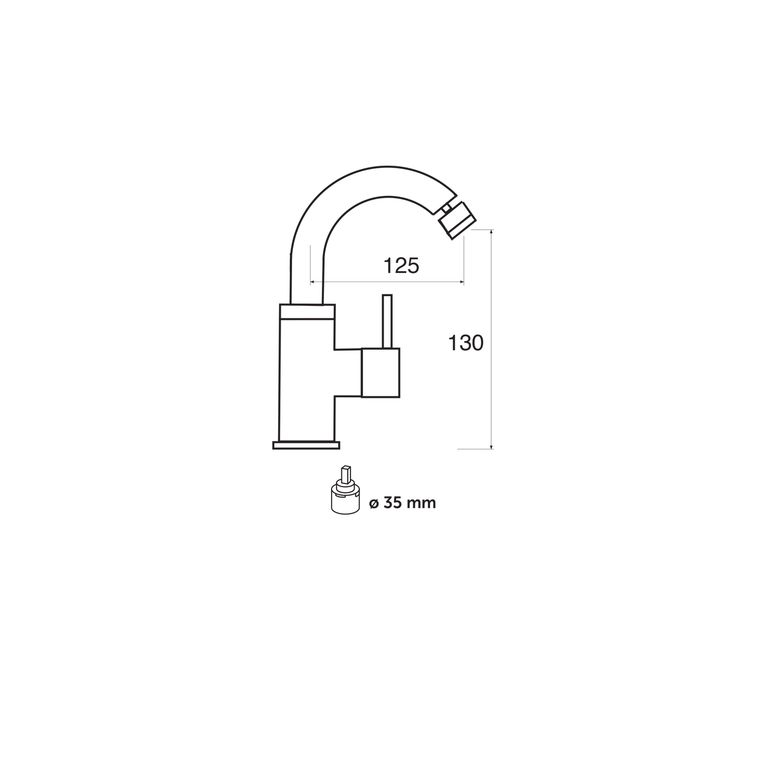 miscelatore monocomando bidet con scarico click-clack saturno sa33