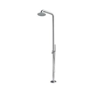 SET COLONNA DA ESTERNO IN ACCIAIO INOX SPAZZOLATO 316 L, CON MISCELATORE E DEVIATORE INCORPORATI - 4011 INOX 316 L