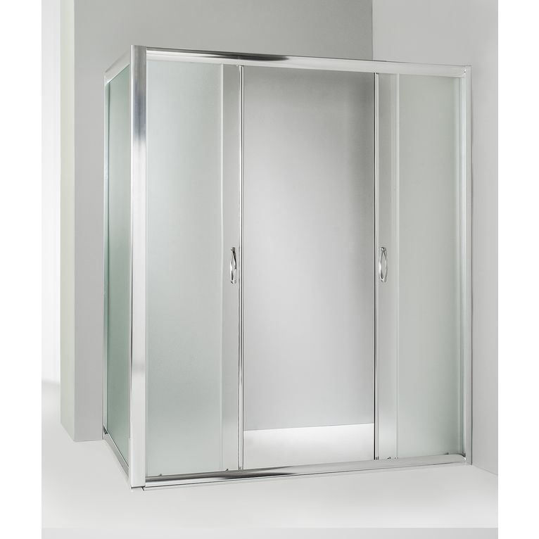 box doccia angolare anta fissa porta scorrevole 85x170 cm opaco