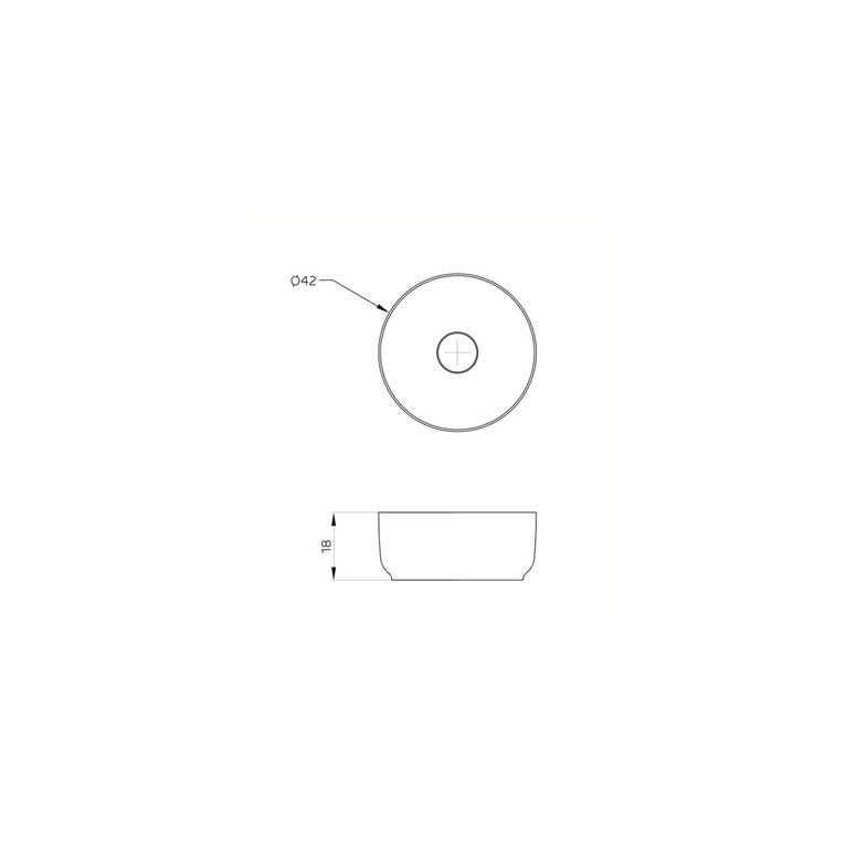 lavabo d'appoggio in luxolid ø 42 cm - horizon circle