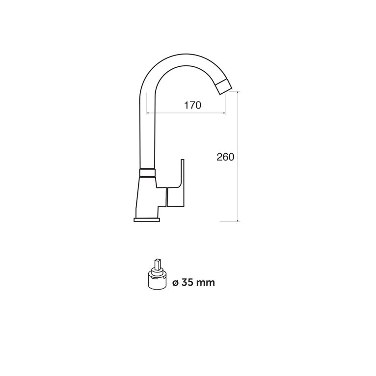 miscelatore monocomando cucina canna alta winter wn70 cao