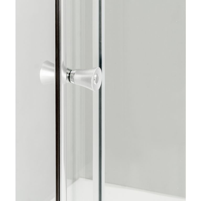 box doccia 3 lati con 2 ante fisse e porta scorrevole 85x100x85 cm opaco